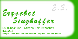 erzsebet singhoffer business card