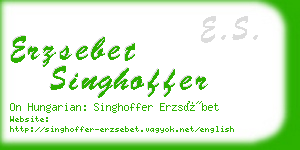 erzsebet singhoffer business card